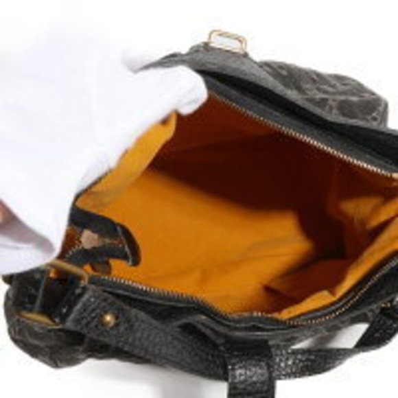 Louis Vuitton Monogram Denim Black Leather Shoulder Handbag - Picture 6 of 8